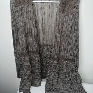 Knox Rose Gray and Brown Cardigan